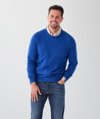 Lambswool Crew Neck Knit - Cobalt-GAZMAN