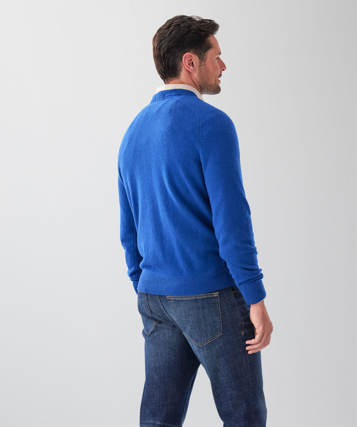 Lambswool Crew Neck Knit - Cobalt-GAZMAN