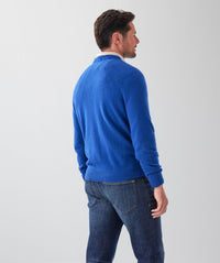Lambswool Crew Neck Knit - Cobalt-GAZMAN