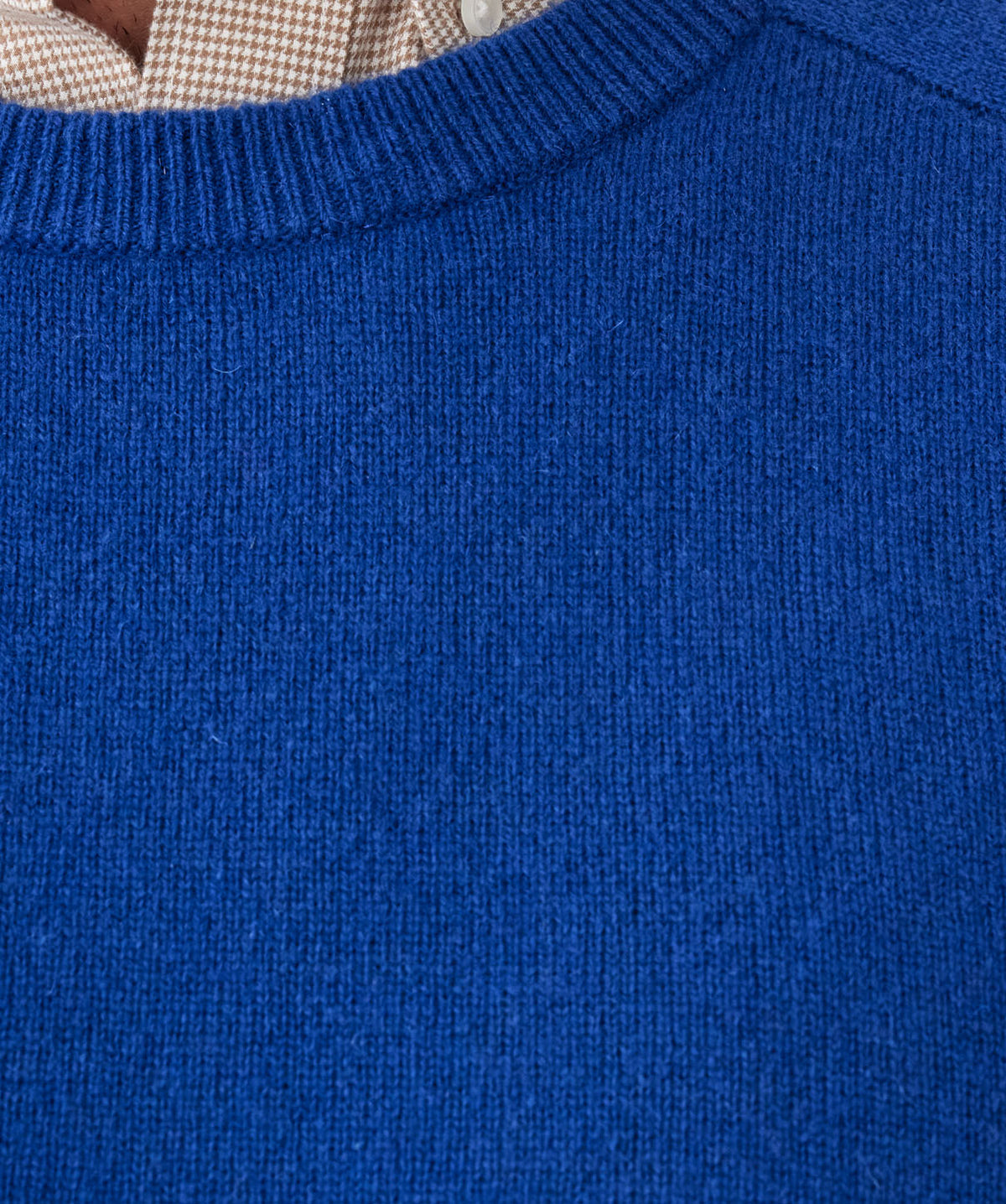 Lambswool Crew Neck Knit - Cobalt-GAZMAN