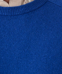 Lambswool Crew Neck Knit - Cobalt-GAZMAN