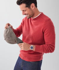 Lambswool Crew Neck Knit - Red-GAZMAN