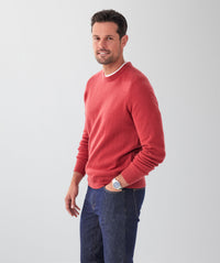 Lambswool Crew Neck Knit - Red-GAZMAN