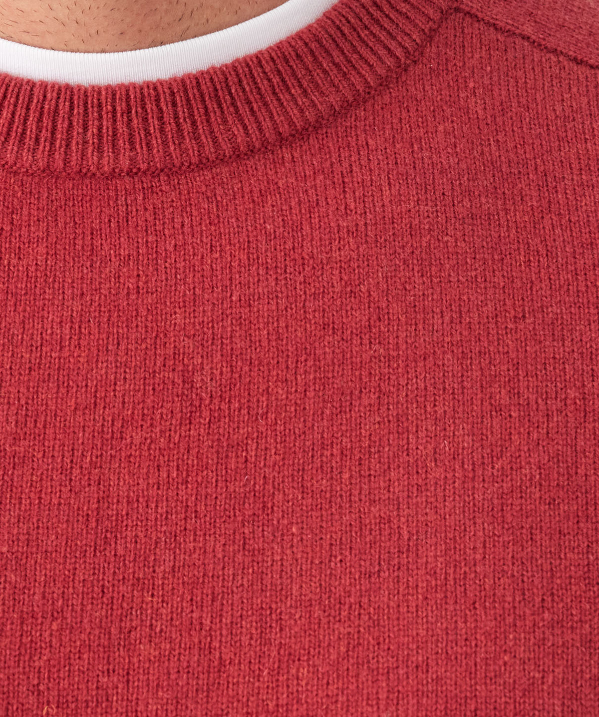 Lambswool Crew Neck Knit - Red-GAZMAN