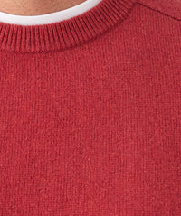 Lambswool Crew Neck Knit - Red-GAZMAN