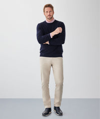 Cotton Textured Crew Knit - Navy-GAZMAN