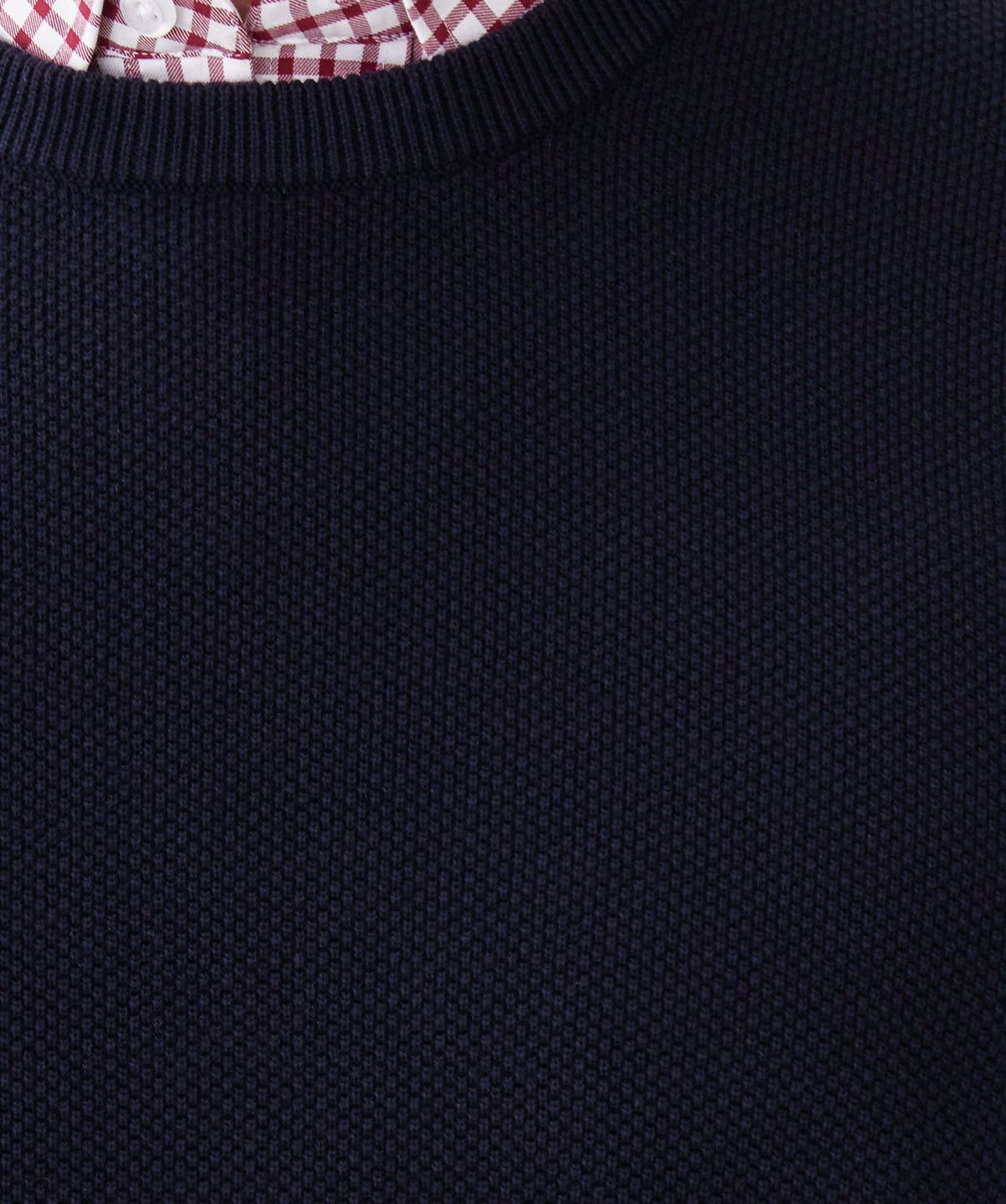 Cotton Textured Crew Knit - Navy-GAZMAN