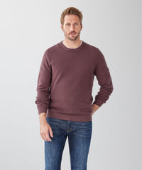 Cotton Textured Crew Knit - Plum-GAZMAN