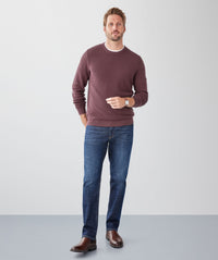 Cotton Textured Crew Knit - Plum-GAZMAN