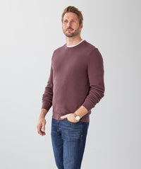 Cotton Textured Crew Knit - Plum-GAZMAN