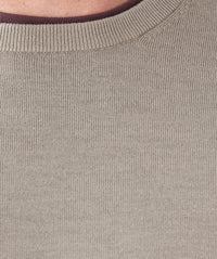 Merino Crew Neck Knit - Stone-GAZMAN