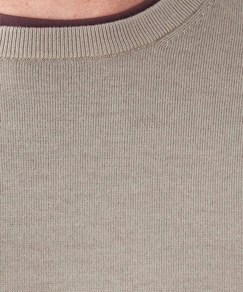 Merino Crew Neck Knit - Stone-GAZMAN