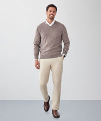 Merino V-Neck Knit - Tan-GAZMAN