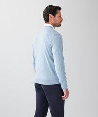 Merino V-Neck Knit - Sky Blue-GAZMAN