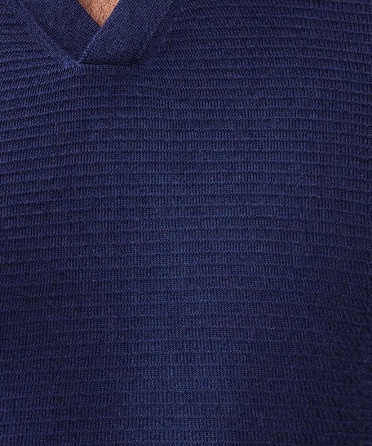 Long Sleeve Ottoman Knit Polo - Denim-GAZMAN