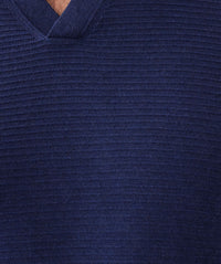 Long Sleeve Ottoman Knit Polo - Denim-GAZMAN