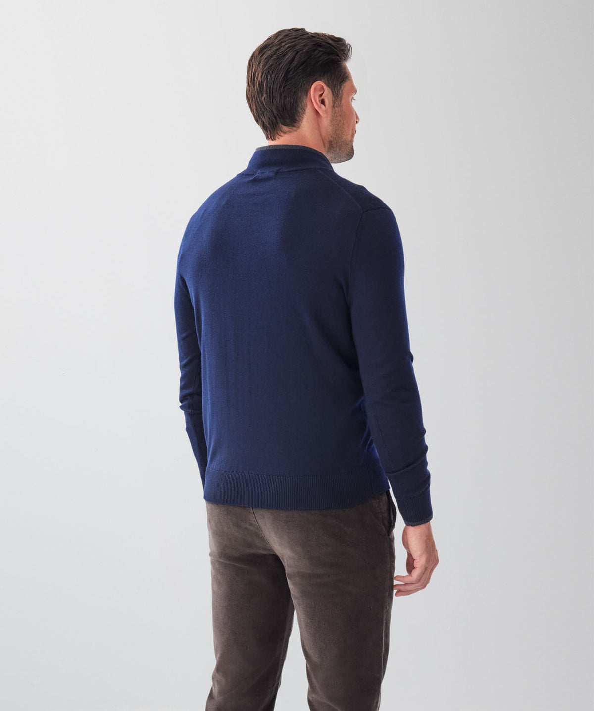 Merino Half Zip Knit - Navy-GAZMAN