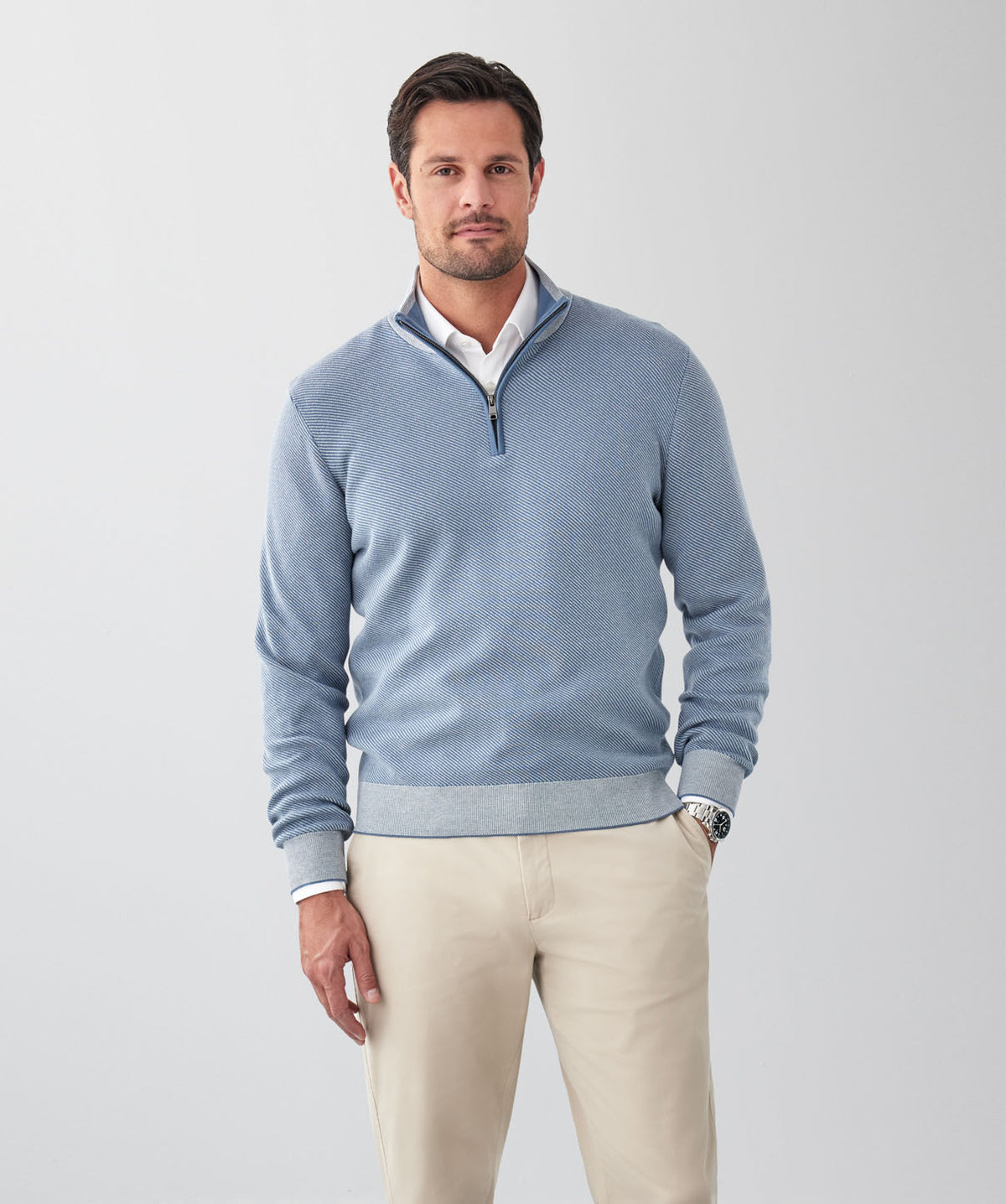 Twill High Flex Half Zip - Steel-GAZMAN