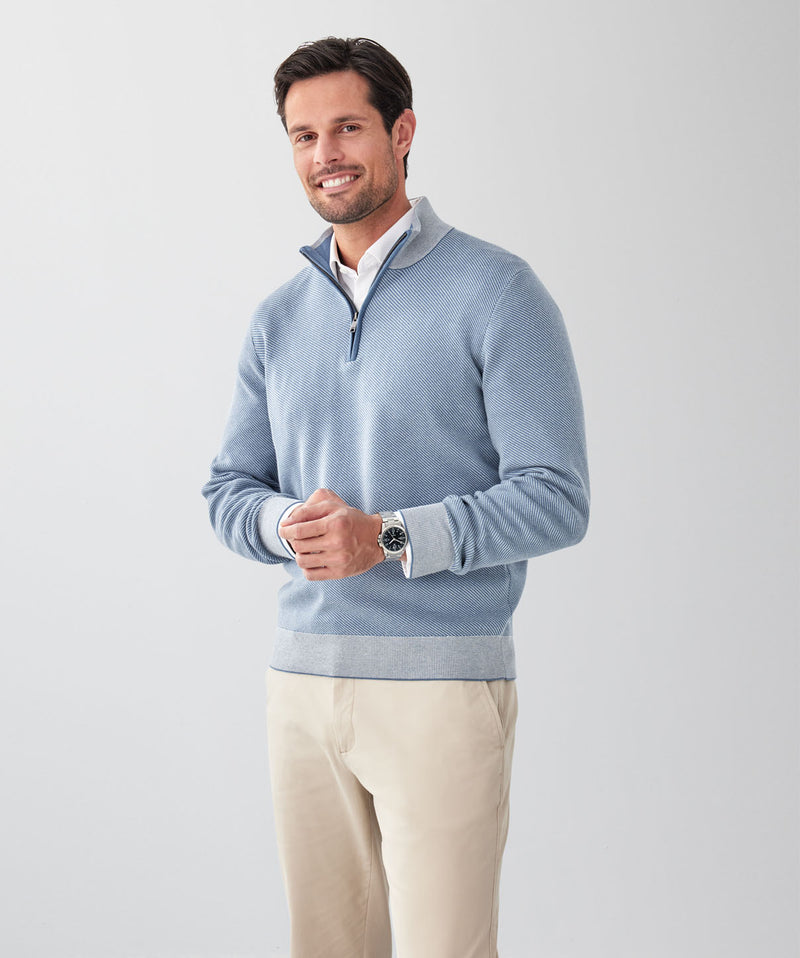 Twill High Flex Half Zip - Steel-GAZMAN