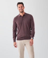 Merino Knit Polo - Wine-GAZMAN