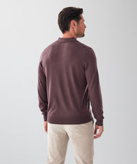 Merino Knit Polo - Wine-GAZMAN