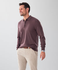 Merino Knit Polo - Wine-GAZMAN