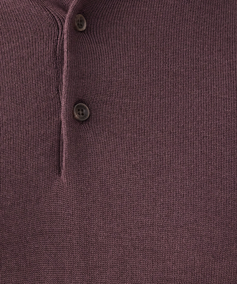 Merino Knit Polo - Wine-GAZMAN