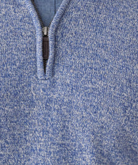 Wool Blend Raglan Half Zip - Denim Mix-GAZMAN