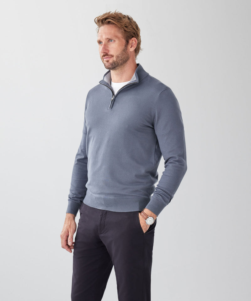 High Flex Half Zip Knit - Mid Grey-GAZMAN