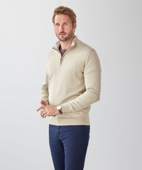 High Flex Half Zip Knit - Stone-GAZMAN