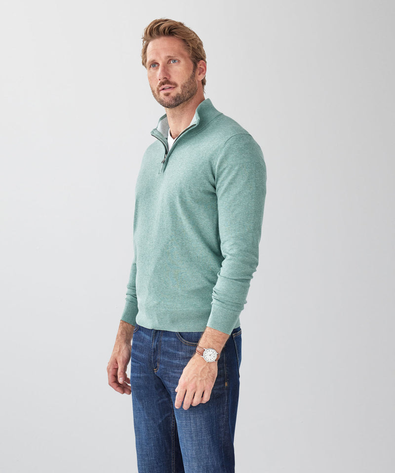 High Flex Half Zip Knit - Sage-GAZMAN