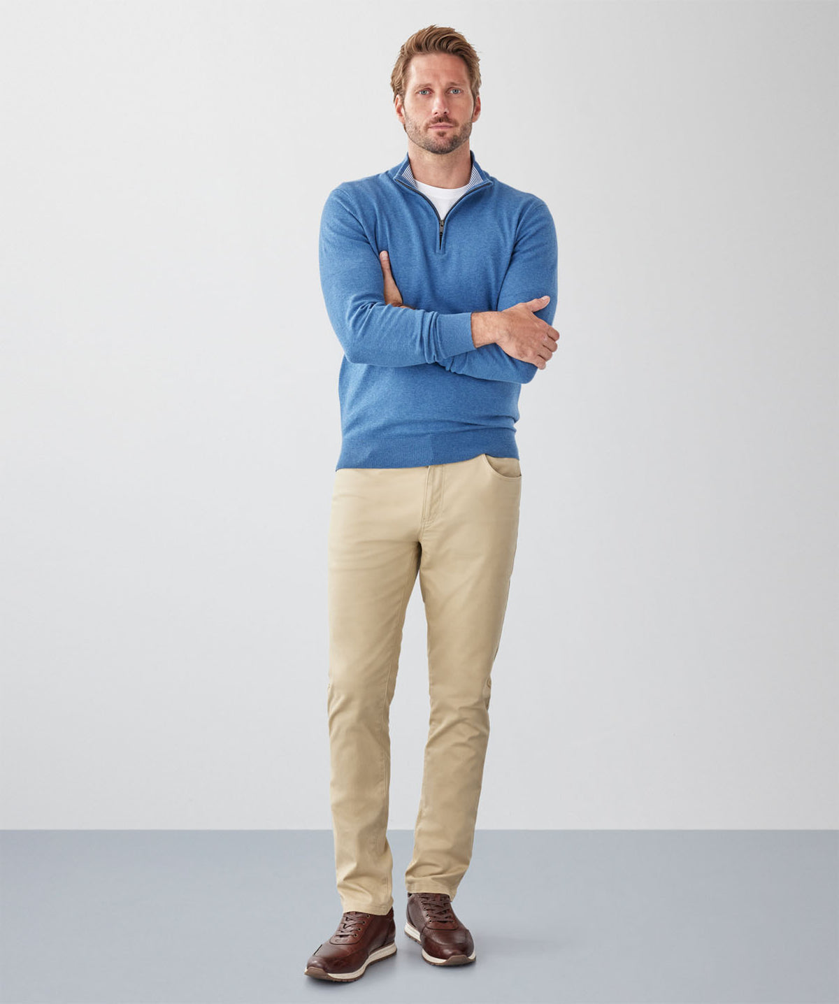 High Flex Half Zip Knit - Blue-GAZMAN