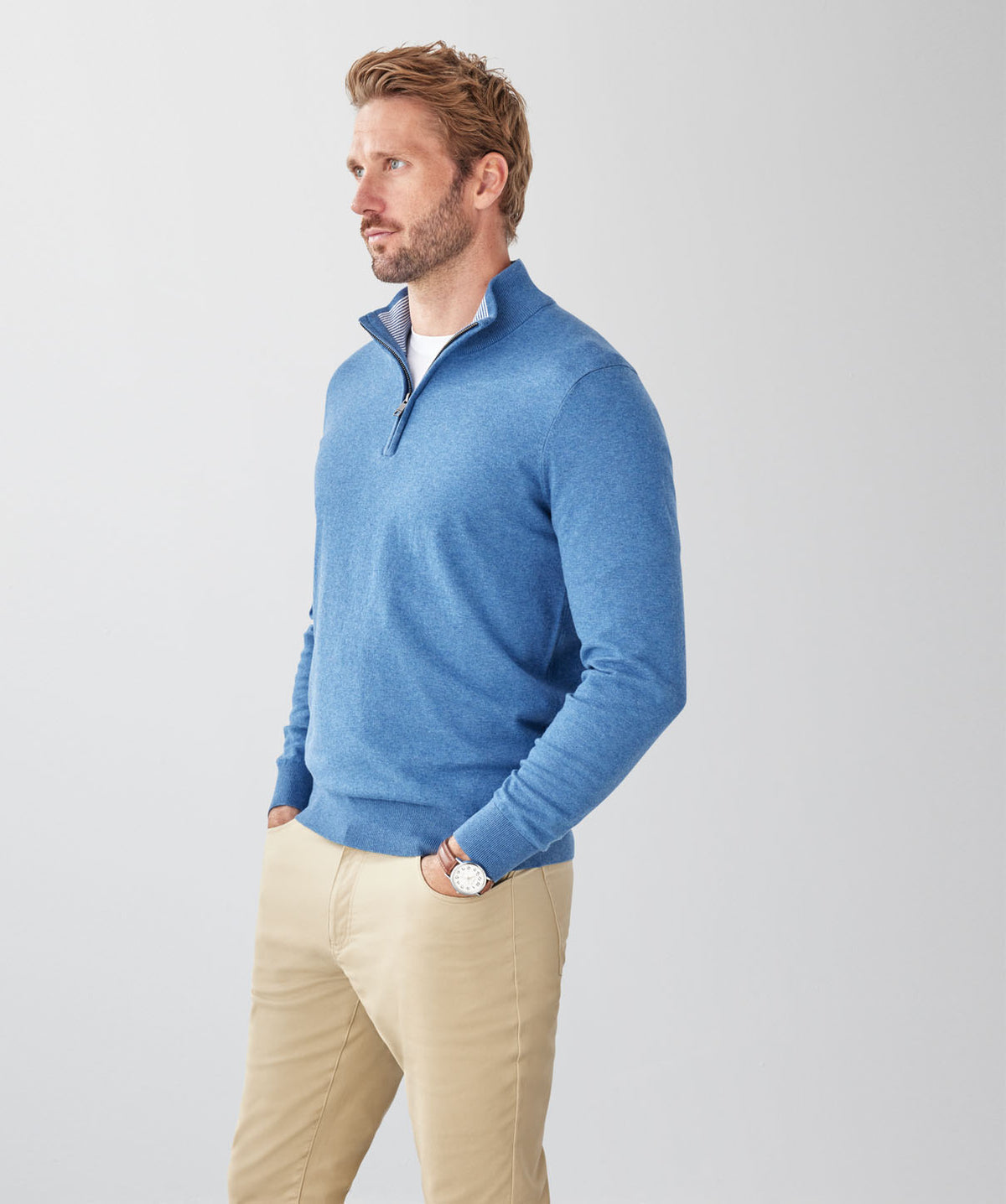 High Flex Half Zip Knit - Blue-GAZMAN
