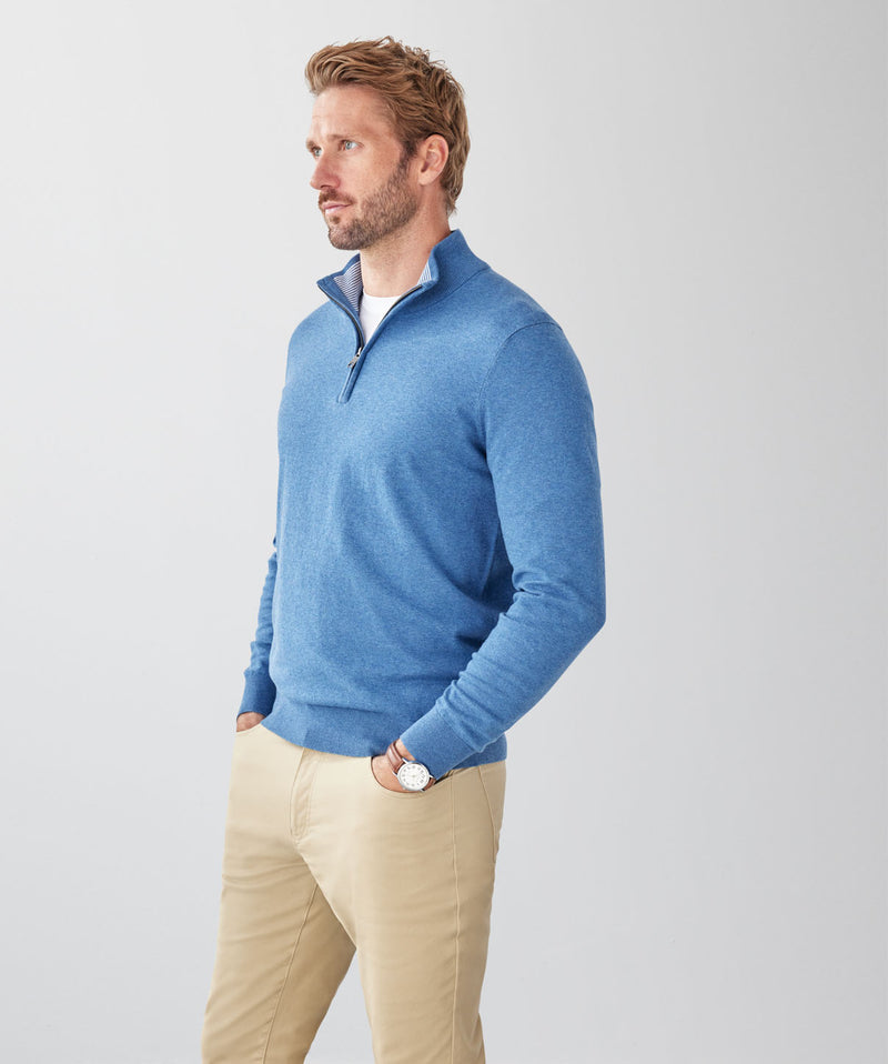 High Flex Half Zip Knit - Blue-GAZMAN
