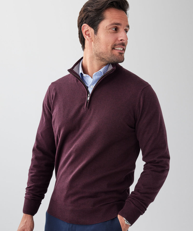 High Flex Half Zip Knit - Plum-GAZMAN
