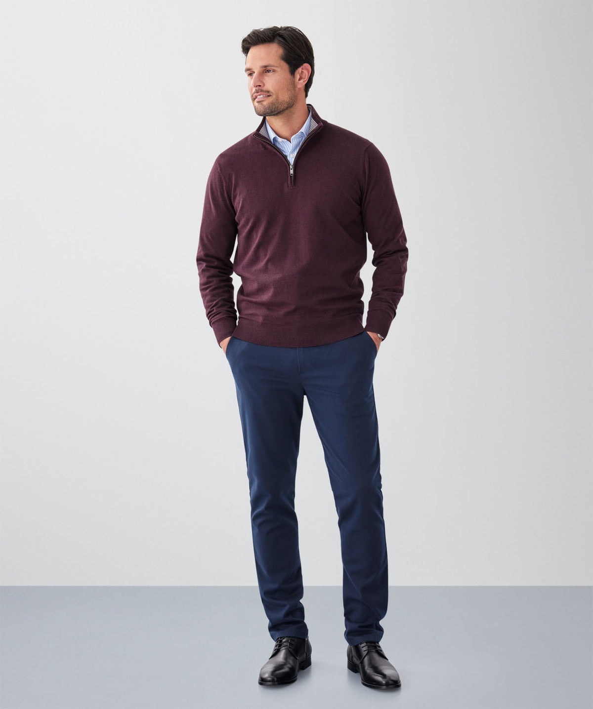 High Flex Half Zip Knit - Plum-GAZMAN
