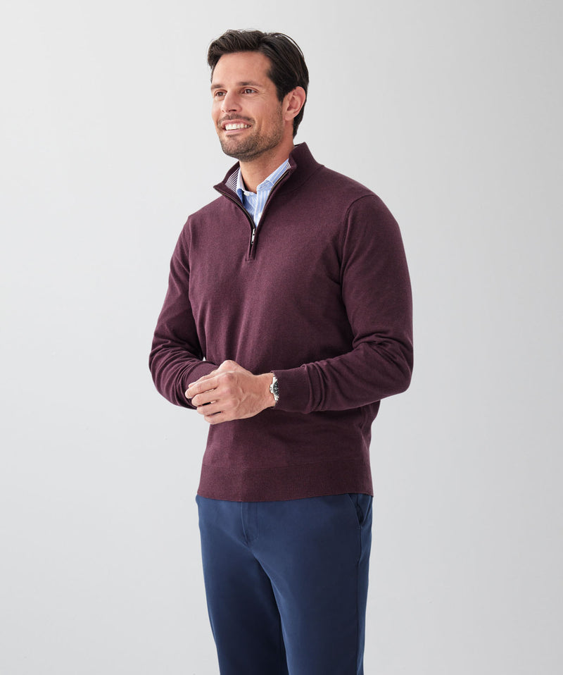 High Flex Half Zip Knit - Plum-GAZMAN