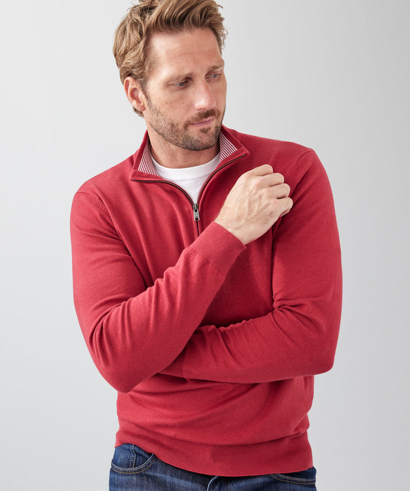 High Flex Half Zip Knit - Red-GAZMAN
