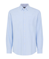 Plain Casual Oxford Long Sleeve Shirt - Blue-GAZMAN