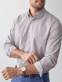Tailored Easy Care Geo Print Long Sleeve Shirt - Multi-GAZMAN