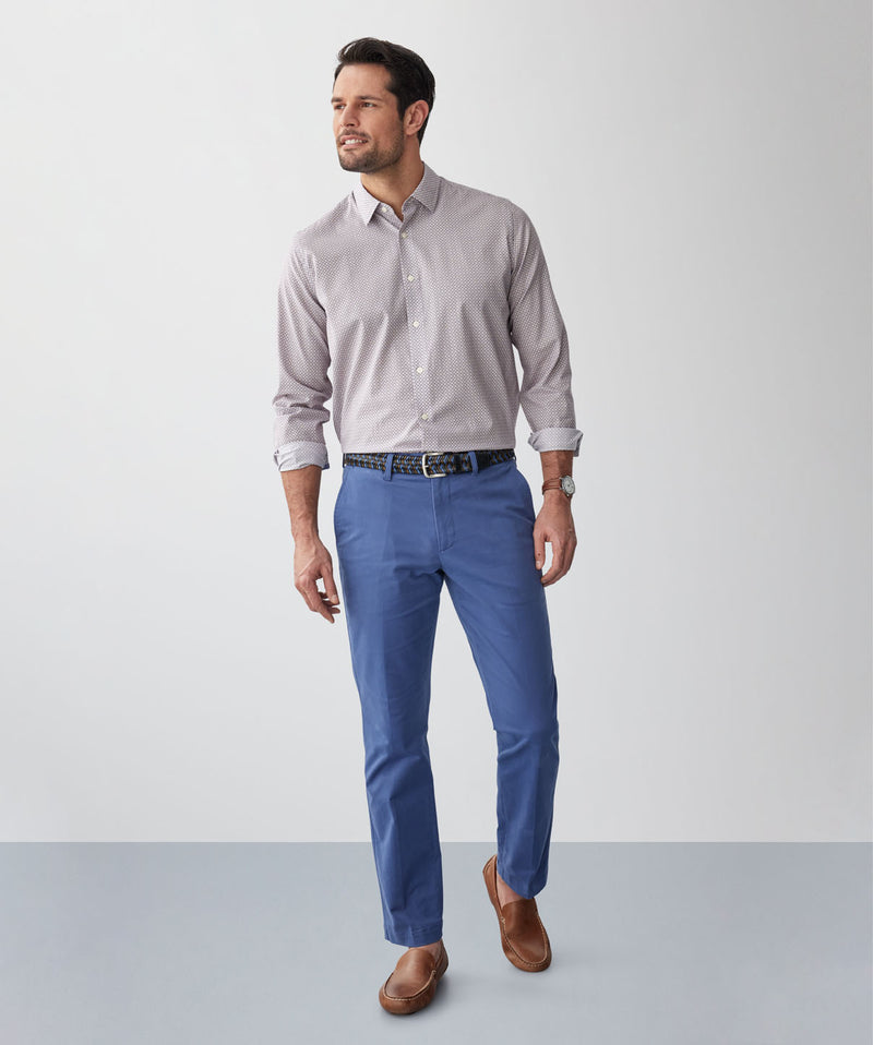 Tailored Easy Care Geo Print Long Sleeve Shirt - Multi-GAZMAN