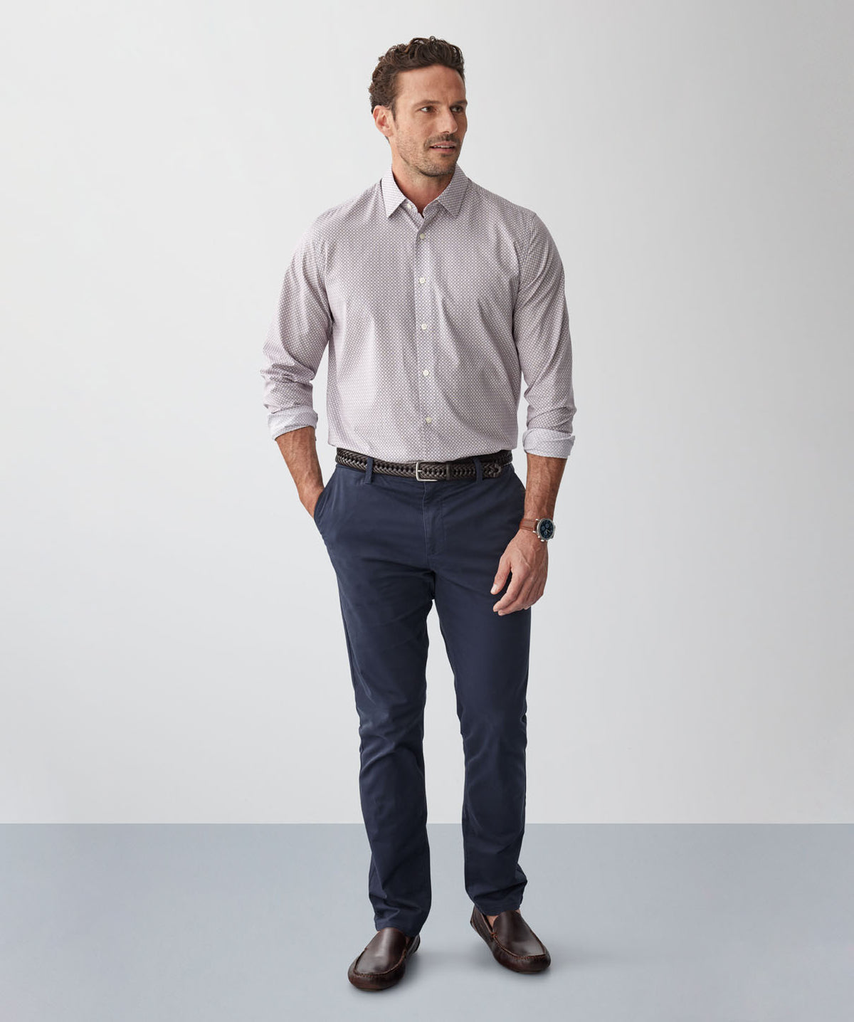 Easy Care Geo Print Long Sleeve Shirt - Multi-GAZMAN