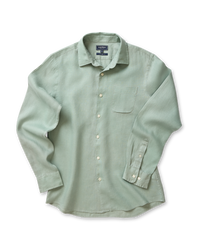 Pure French Linen Long Sleeve Shirt - Sage-GAZMAN
