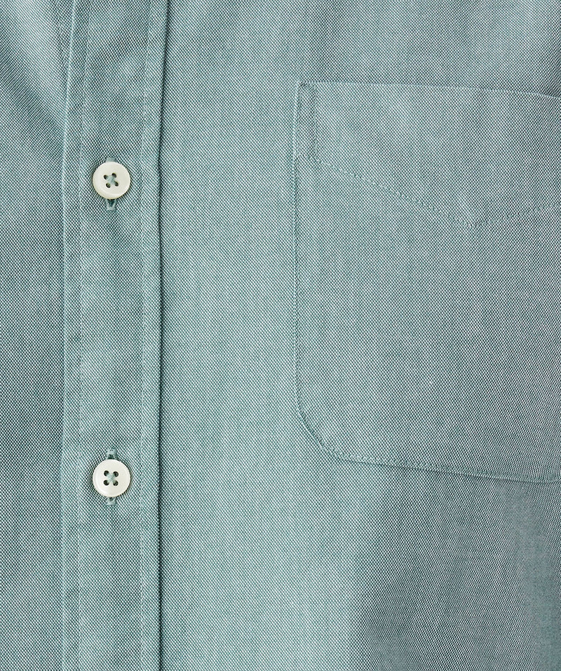 Tailored Fit Plain Casual Oxford Long Sleeve Shirt - Green-GAZMAN