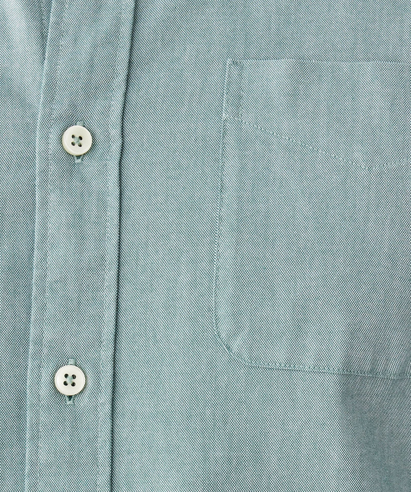 Plain Casual Oxford Long Sleeve Shirt - Green-GAZMAN
