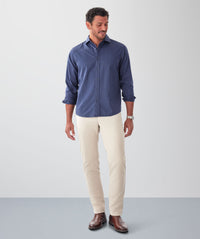 Casual Herringbone Plain Long Sleeve Shirt - Navy-GAZMAN