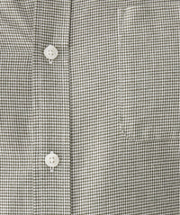 Tailored Fit Brushed Houndstooth Long Sleeve Shirt - Khaki-GAZMAN