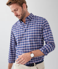 GAZFLEX Performance Multi Check Long Sleeve Shirt - Navy-GAZMAN