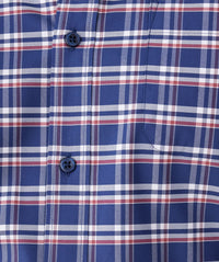 GAZFLEX Performance Multi Check Long Sleeve Shirt - Navy-GAZMAN