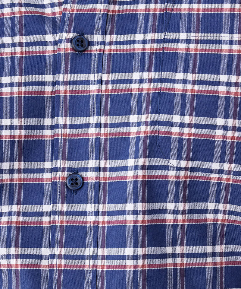 GAZFLEX Performance Multi Check Long Sleeve Shirt - Navy-GAZMAN